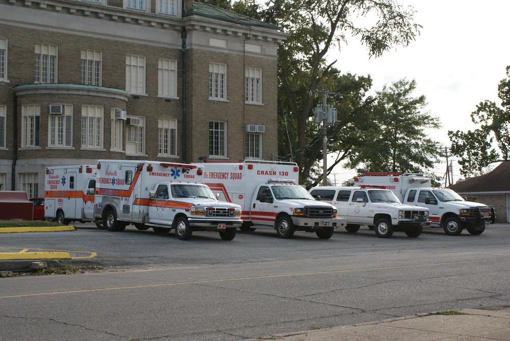 The Blytheville Emergency Squad ambulances and emergency vehicles