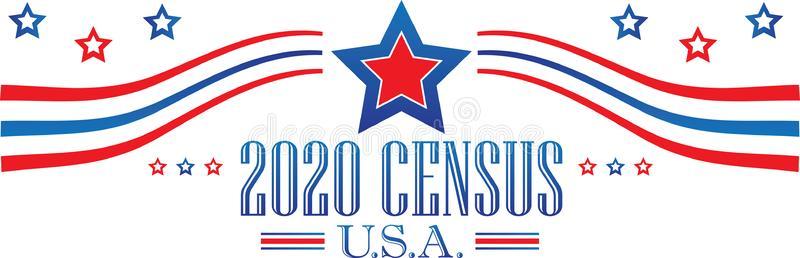 2020 census logo with red, white, and blue stars